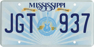 MS license plate JGT937