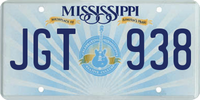 MS license plate JGT938