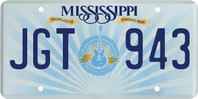 MS license plate JGT943