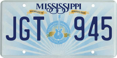 MS license plate JGT945