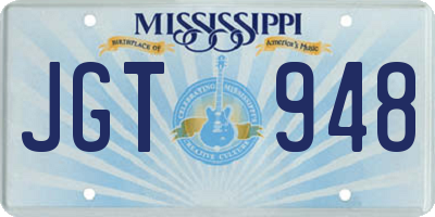 MS license plate JGT948