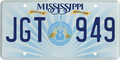 MS license plate JGT949