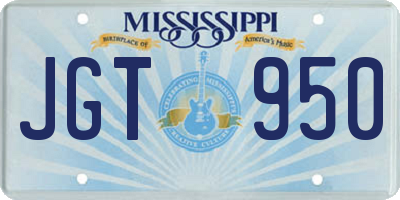 MS license plate JGT950