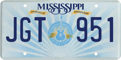 MS license plate JGT951