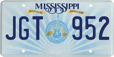 MS license plate JGT952