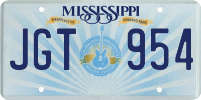 MS license plate JGT954