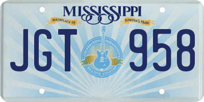 MS license plate JGT958
