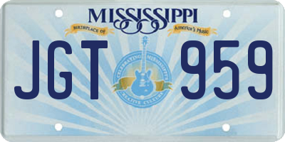 MS license plate JGT959