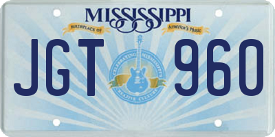 MS license plate JGT960