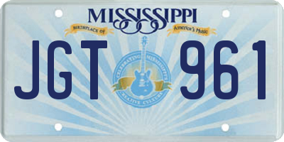 MS license plate JGT961