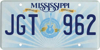 MS license plate JGT962