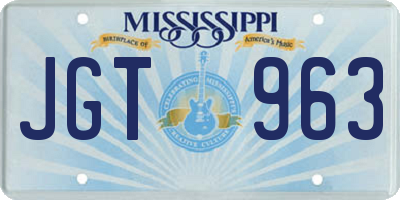 MS license plate JGT963
