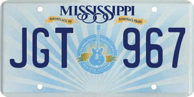MS license plate JGT967