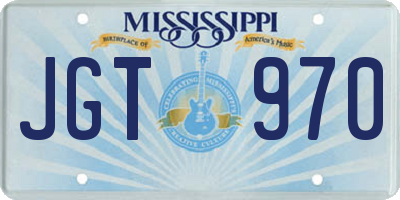 MS license plate JGT970