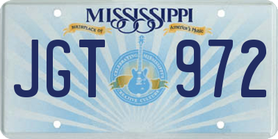 MS license plate JGT972