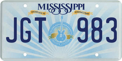 MS license plate JGT983