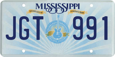 MS license plate JGT991