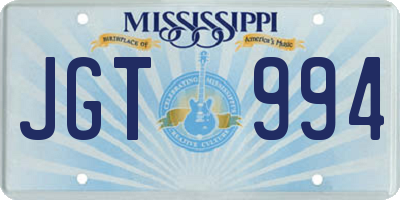 MS license plate JGT994