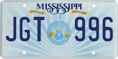 MS license plate JGT996
