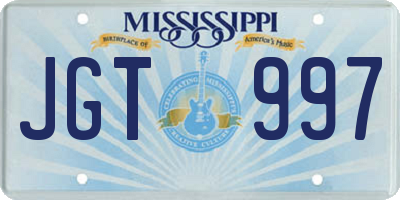MS license plate JGT997