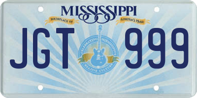 MS license plate JGT999
