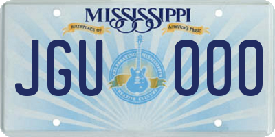 MS license plate JGU000