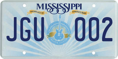MS license plate JGU002