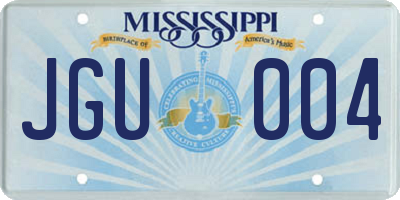 MS license plate JGU004