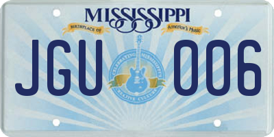 MS license plate JGU006