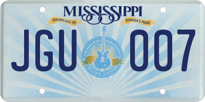 MS license plate JGU007