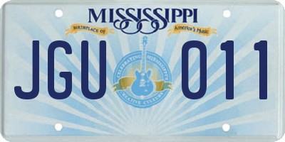 MS license plate JGU011