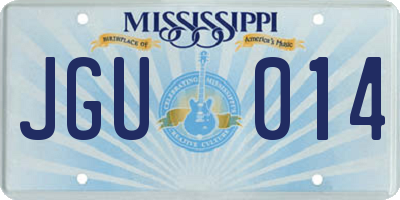 MS license plate JGU014
