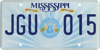 MS license plate JGU015