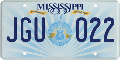 MS license plate JGU022