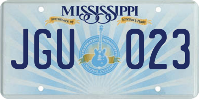 MS license plate JGU023