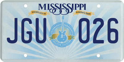 MS license plate JGU026