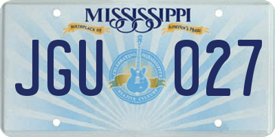 MS license plate JGU027
