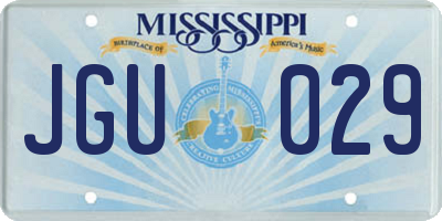 MS license plate JGU029