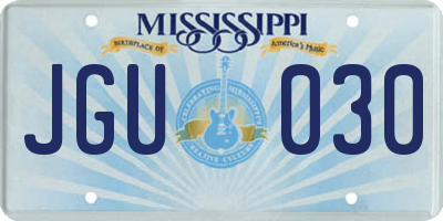 MS license plate JGU030