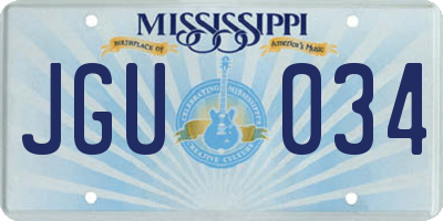 MS license plate JGU034