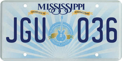 MS license plate JGU036