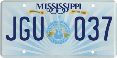 MS license plate JGU037