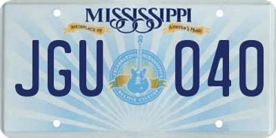MS license plate JGU040