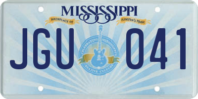 MS license plate JGU041