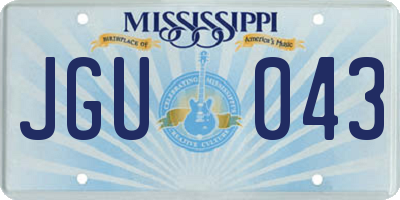 MS license plate JGU043