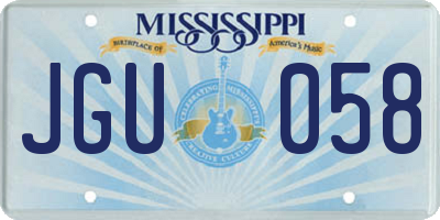 MS license plate JGU058