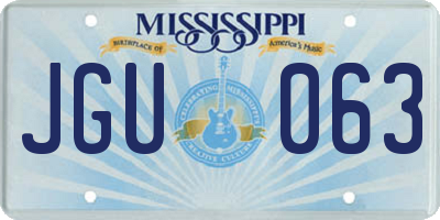 MS license plate JGU063