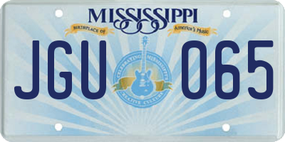 MS license plate JGU065