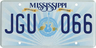 MS license plate JGU066