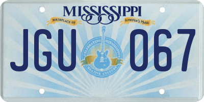 MS license plate JGU067